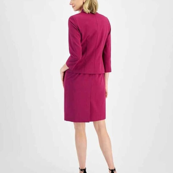 Le Suit Women's 6P Sheath Dress with Topper Jacket, Wild Rose - Picture 6 of 8